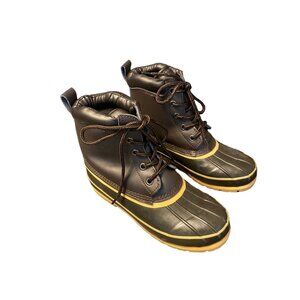 Totes Men's Brown 5 Eye Duck Boots Size 7 NWOT